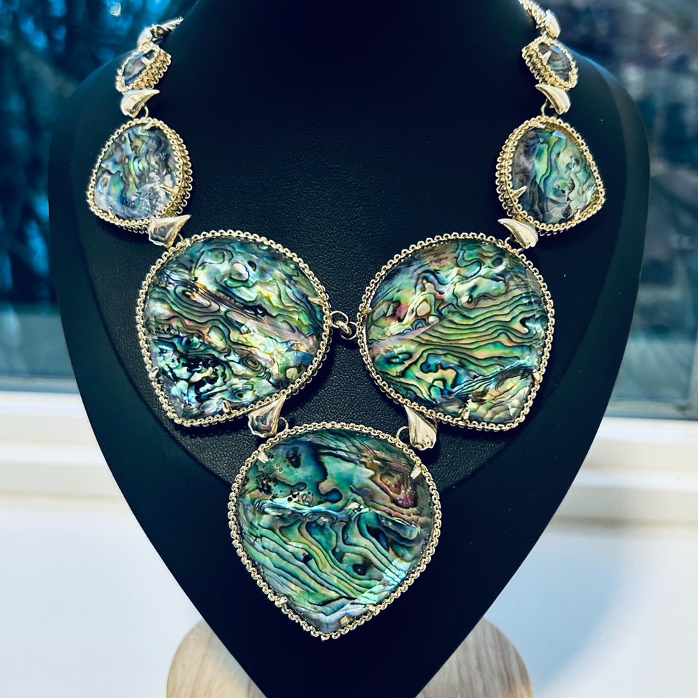 Oh My Shell! Retired Kendra Scott Rebecca Abalone Necklace ~